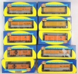 Group of 10 Athearn HO Scale Train Cars with Original Boxes