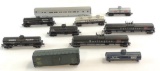 Group of 10 HO Scale Train Cars Featuring Burlington and Others