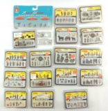 Group of 17 HO Scale Scenic Accents Featuring People, Animals, and Things