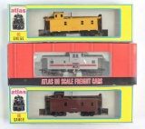 Group of 3 Atlas HO Scale Cabooses with original Boxes