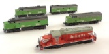 Group of 5 Athearn and Life-Like HO Scale Burlington Locomotives