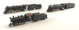 Group of 3 Vintage HO Scale Die-Cast Steam Locomotives with Tenders