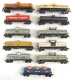 Group of 11 HO Scale Advertising Tanker Train Cars