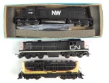 Group of 3 Athearn and Tri-ang HO Scale Locomotives