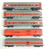 Group of 5 HO Scale Tri-Ang Transcontinental Passenger Cars