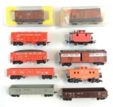 Group of 10 HO Scale Marx, Fleischmann, and Liliput Train Cars