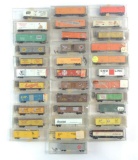 Group of 34 Atlas N Scale Advertising Train Box Cars with Original Cases