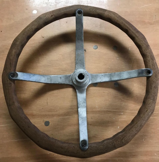 Vintage Wooden Steering Wheel