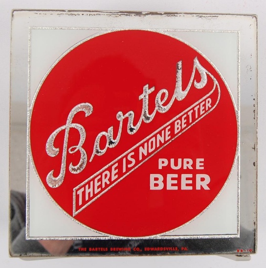 Vintage Bartels "There is None Better" Reverse Painted Advertising Beer Mirror...