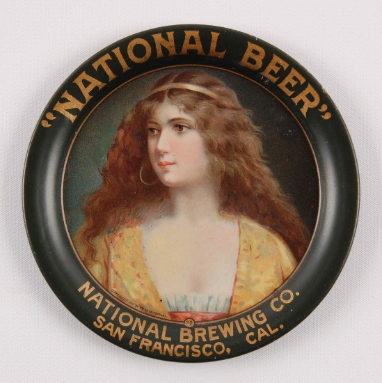 Pre Prohibition "National Beer" Brewing Co San Francisco Cal. Advertising Tip Tray