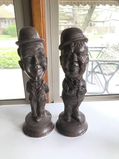 Laurel and Hardy plaster statues