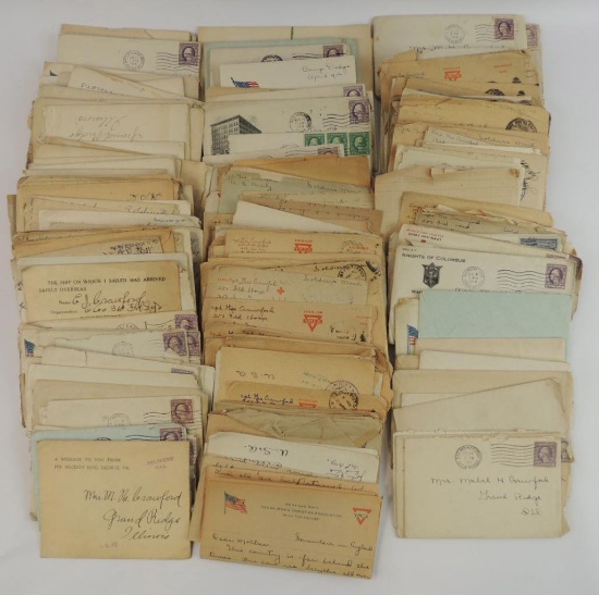 Large group of WW1 Letters sent home during the war 1918