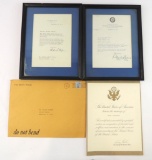 Framed Presidential Signed Letters