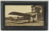 Early Sepia toned Airplane and Pilot Photograph.