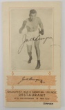 Movie Memorabilia -...Jack Dempsey Autographed Menu