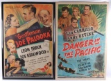 Group of 2 Vintage Movie Posters Featuring Danger in the Pacific and Gentleman Joe Palooka
