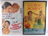 Group of 2 Vintage Movie Posters Featuring The Great Moment and Father's Little Dividend