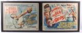 Group of 2 Vintage Movie Posters Featuring Down to the Sea in Ships and The Lady takes a Flyer...