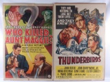 Group of 2 Vintage Movie Posters Featuring Thunderbirds and Who Killed Aunt Maggie...