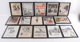 Group of 15 Framed Movie Advertisments Featuring Humphrey Bogart, The African Queen, and More...