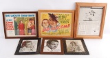 Group of 6 Signed Photographes and Movie Advertisments...