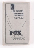 1931-32 Fox Film Co. Box Office Showman's Date and Record Book Peru Ill....