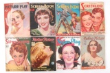 Group of 8 Antique Movie Magazines Featuring Screenland, Motion Picture, and More...