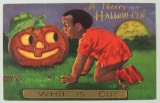 Halloween Postcard - Black Americana - 