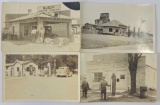 Group of 4 Real Photo Postcards Gas Stations