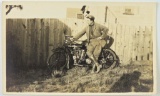 Real Photo Postcard- Indian Motorcycle and Rider