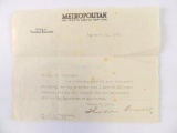 Theodore Roosevelt signed letter