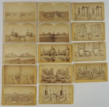 Group of 14 Oversized Photo Stereoview Cards