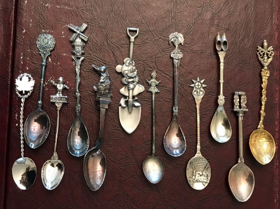 Lot of 12 souvenir spoons