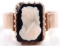 14k Yellow Gold Onyx and Cameo Ring