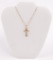 14k Yellow Gold Cross and 18