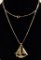14k Yellow Gold Sailboat Pendant and Chain Necklace