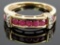 10k Yellow Gold Ruby and Diamond Ring