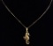 14k Yellow Gold Seahorse and Box Chain Necklace