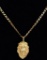 14k Yellow Gold Lion Pendant and Curb-Link Necklace
