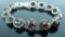 Sterling Silver, Garnet and Marcasite Bracelet