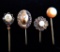 Lot of 4 : Antique Pearl Stick Pins
