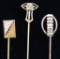 Lot of 4 : Gold Tone Antique Stick Pins