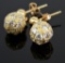 14k Yellow Gold DIAMONIQUE CZ Earrings