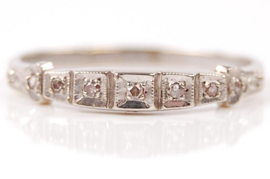 14k White Gold and Diamond Band