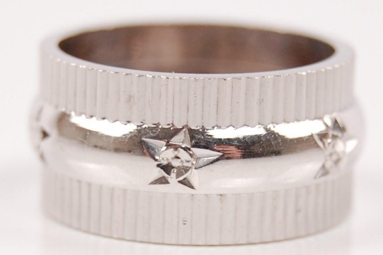 14k White Gold Wide "3-Band" Ring