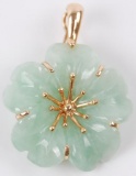 14k Yellow Gold and Carved Jade Pendant
