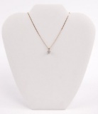 14k Diamond Pendant and 14k Yellow Gold Chain Necklace