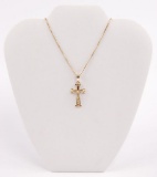 14k Yellow Gold Cross and 18