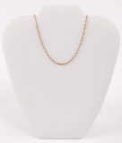 14k Yellow Gold Diamond Cut Rope Chain Necklace