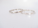 Set of 2 : Sterling Silver Bangle Bracelets